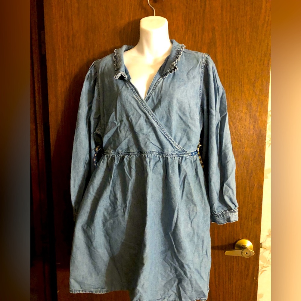 Madewell Denim Dress Hippie Boho Side tye xxl plus
